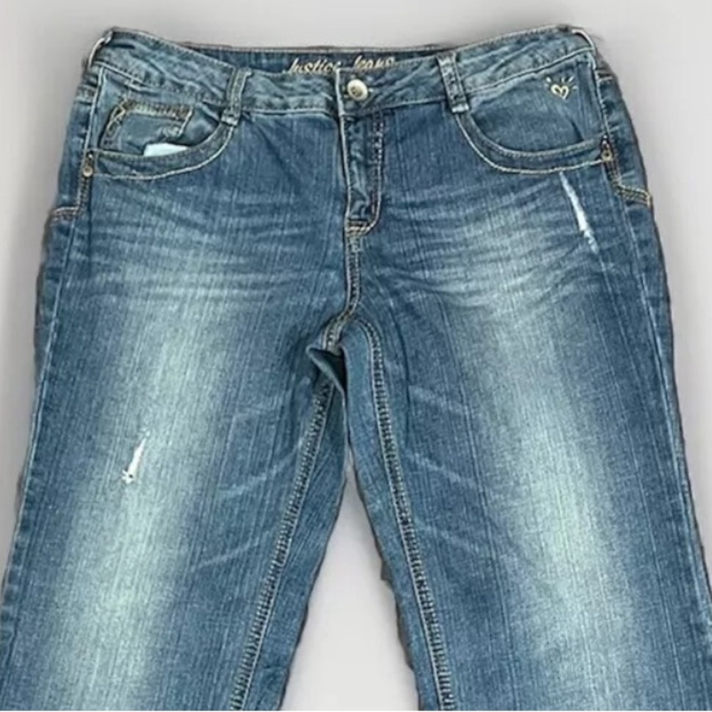 Justice Jeans Womens 12 1/2 Blue Skinny Regular Fit Denim Wash Stretch Ladies - Picture 2 of 8